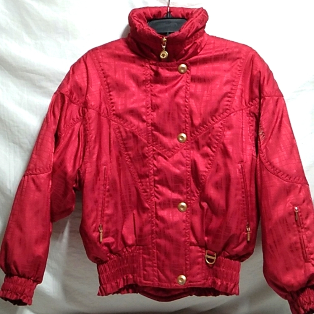 (D-11) Descente Zip/Button Vtg Bomber Coat  Sz.6